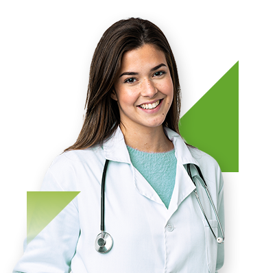 joven doctora sonriendo