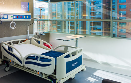 sala para pacientes hospitalizados de la clinica oncologica