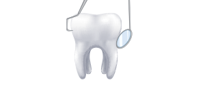 Diente con instrumentos de odontología